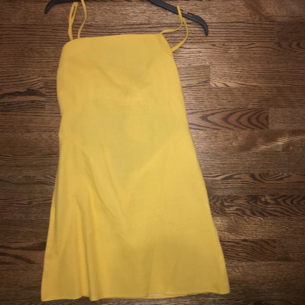 Princess Polly yellow tie back dress